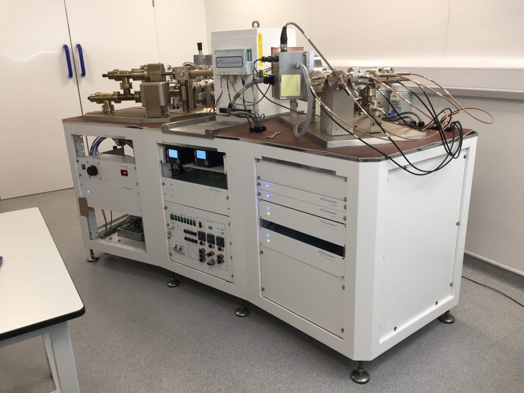 The Nu Noblesse HR 5F5M multi-collector noble gas mass spectrometer at the Nu Instruments Factory in Wrexham, Wales